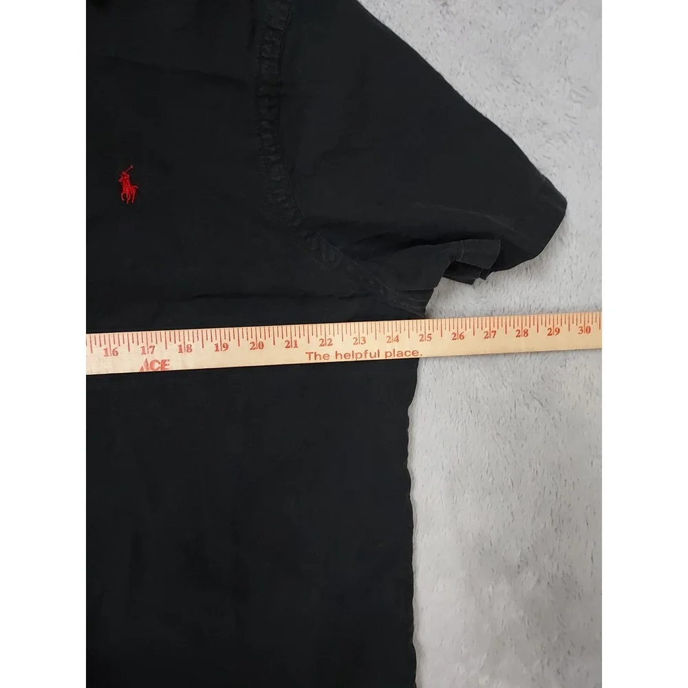 Polo Ralph Lauren Shirt Men XL Classic Short Sleeve Button Down Black Red Pony